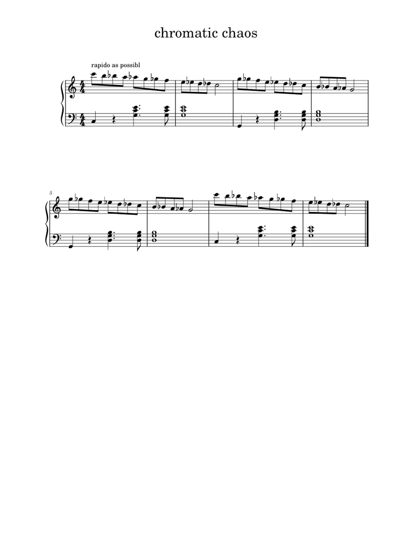 chromatic chaos Sheet music for Piano (Solo) Easy | Musescore.com