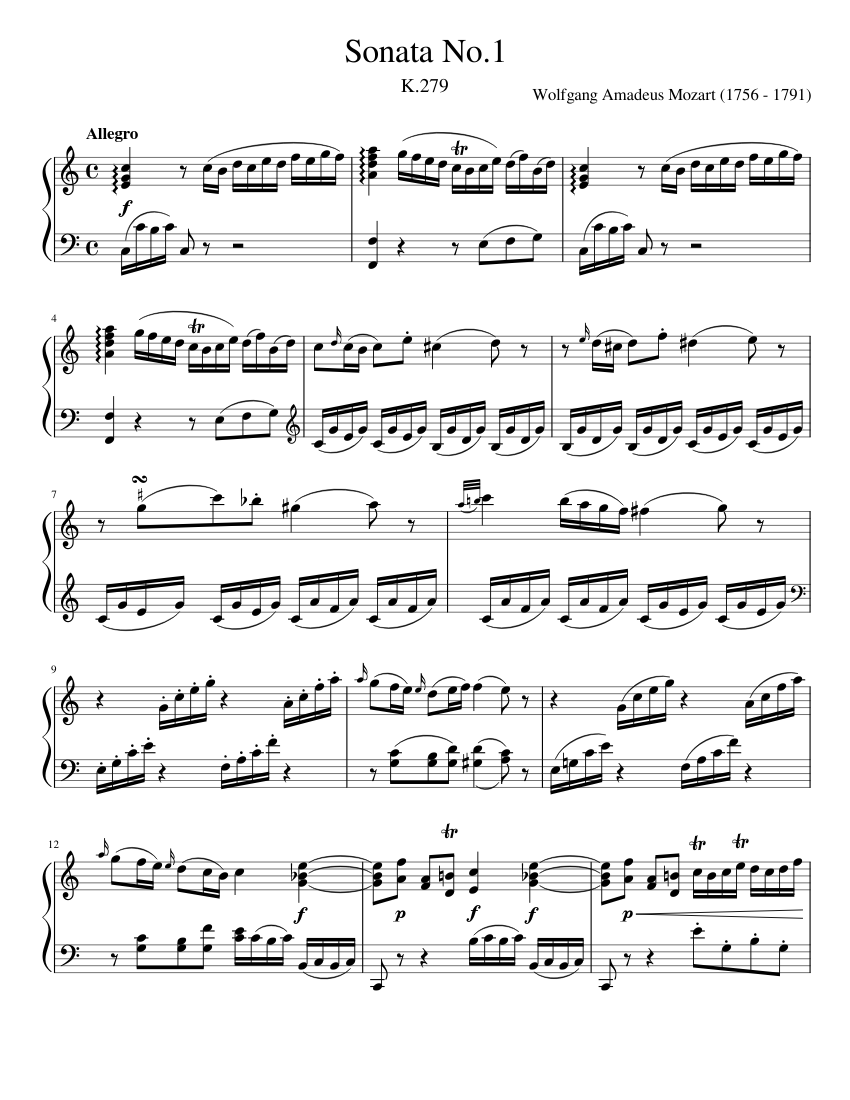 Piano Sonata No.1 in C major K.279 1st Movement – Wolfgang