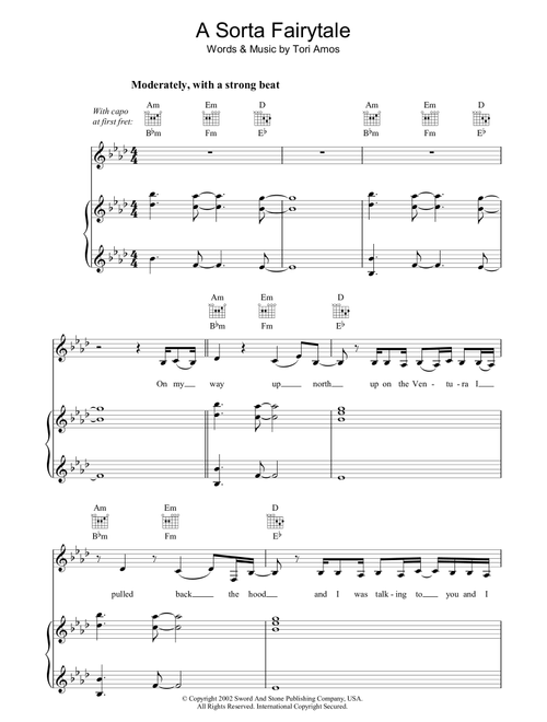 A Sorta Fairytale - Tori Amos (Piano-Vocal-Guitar (Piano Accompaniment))