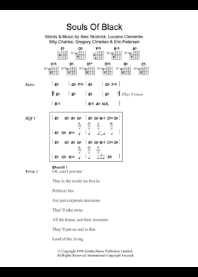 Free Souls Of Black by Testament sheet music | Download PDF or