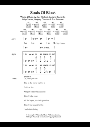 Souls Of Black Testament Sheet Music and Tab for Bass guitar (Solo