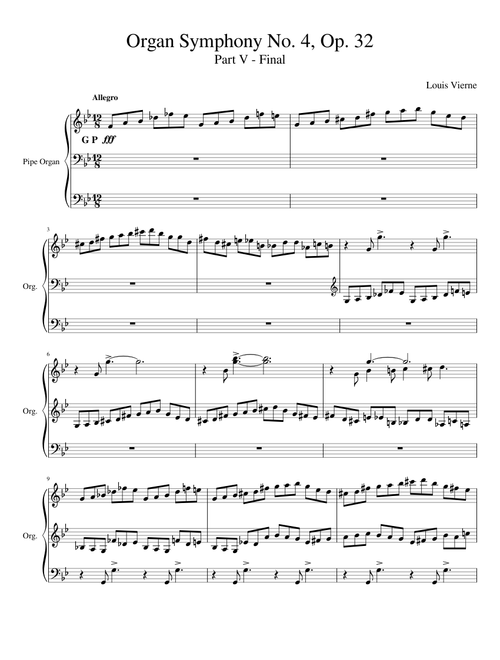 Vierne Organ Symphony No 4 - Part V. Final