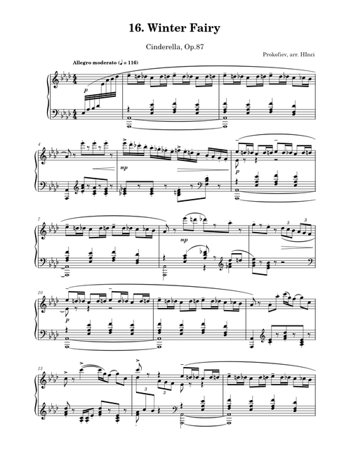 Prokofiev - Cinderella Op.87, 16. Winter Fairy (solo)