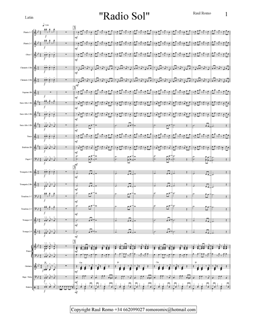 Radio Sol - Latin Salsa. CONCERT BAND + Rhythm section (Arr. Raul Romo) (Concert Band: Flex-Band)