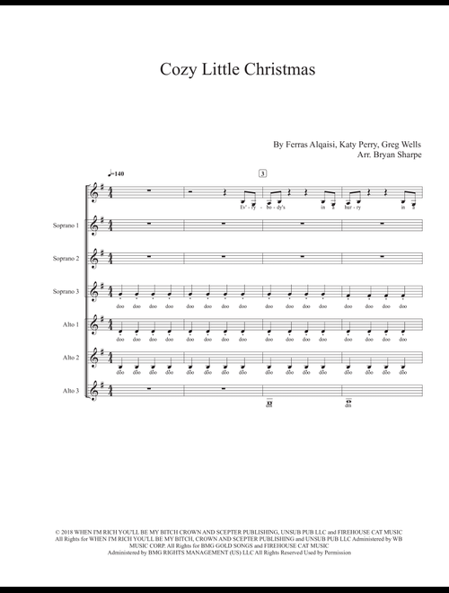 Cozy Little Christmas (Arr. Bryan Sharpe) - Katy Perry (Choral, SSAA)