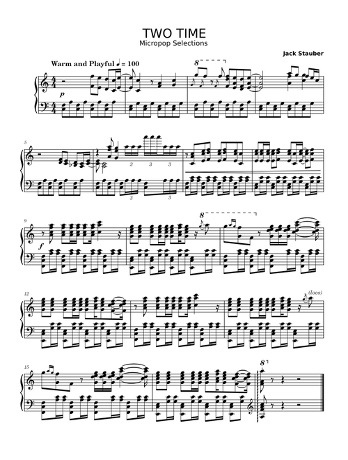 Two Time – Solo Piano - Jack Stauber - Micropop