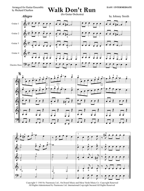 Walk Don't Run (Arr. Richard Charlton) - The Ventures (Guitar Ensemble)