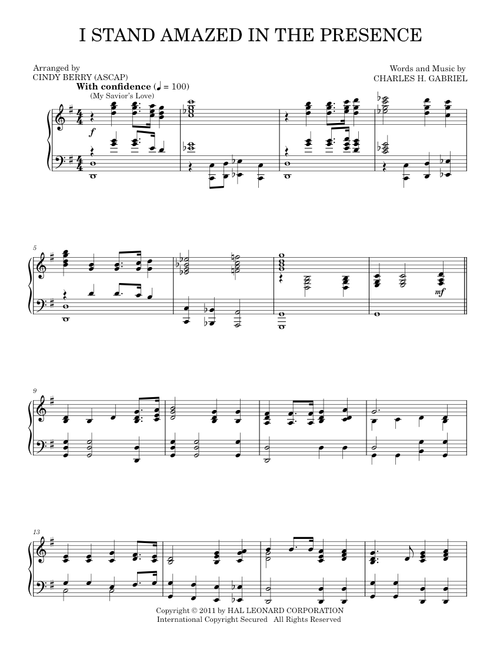 I Stand Amazed In The Presence (My Savior's Love) - Charles H. Gabriel (Piano Solo)