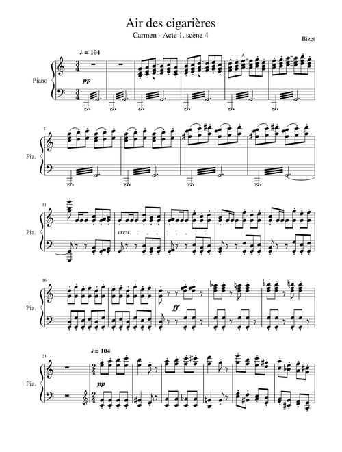 Bizet, Carmen Acte1-4: choeur des cigarières