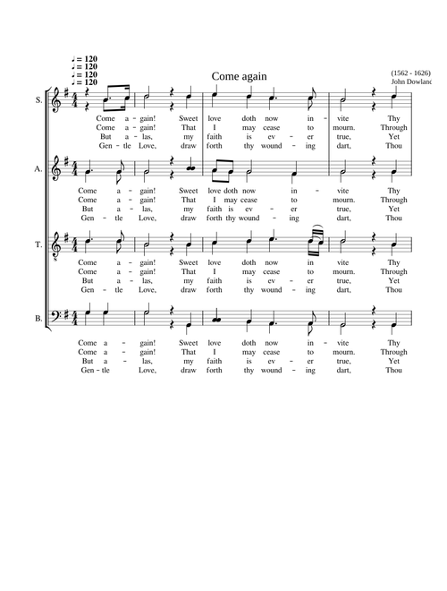 Come again! Sweet love doth now invite - John Dowland