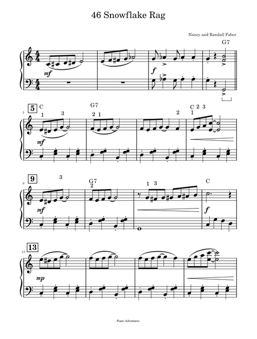 46 Snowflake Rag - adv3a Piano Adventures - lesson book - level 3A