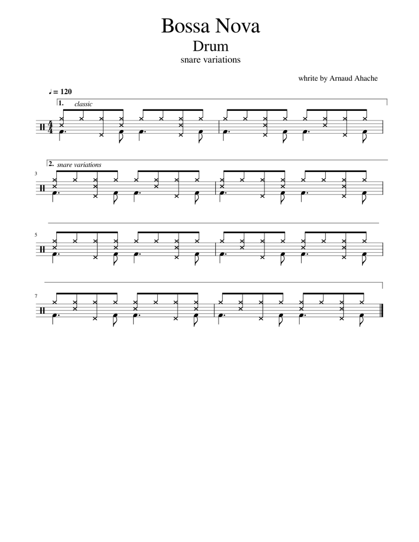 Bossa nova drum loop top