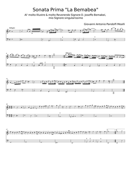 Sonata Prima La Bernabea - Giovanni Antonio Pandolfi Mealli
