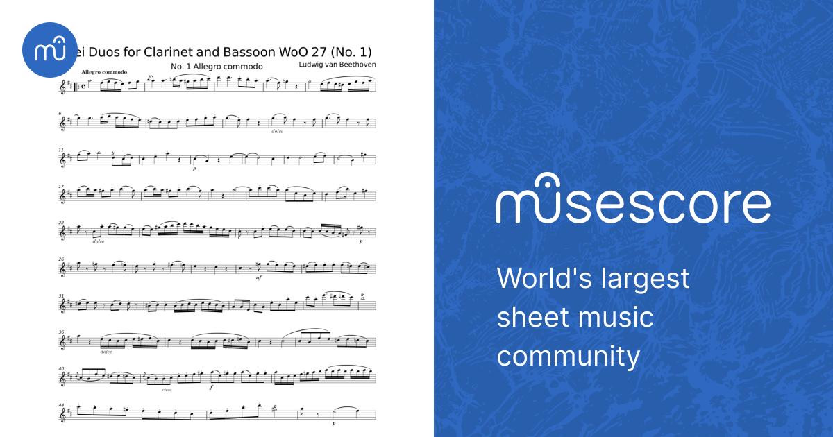 Drei Duos for Clarinet and Bassoon WoO 27 - Ludwig van Beethoven Drei Duos for Clarinet and Bassoon WoO 27 - Ludwig van Beethoven