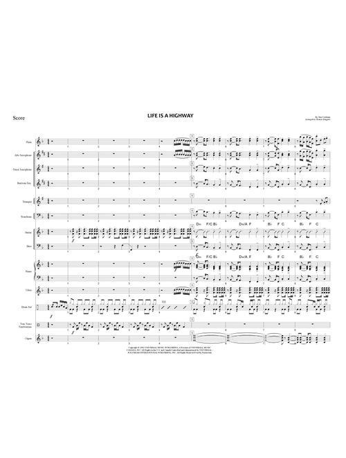 Life Is A Highway (Arr. Thomas Ruggieri) - Rascal Flatts (Large Ensemble)