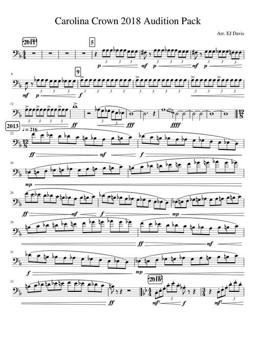 Carolina Crown 2018 Audition Pack