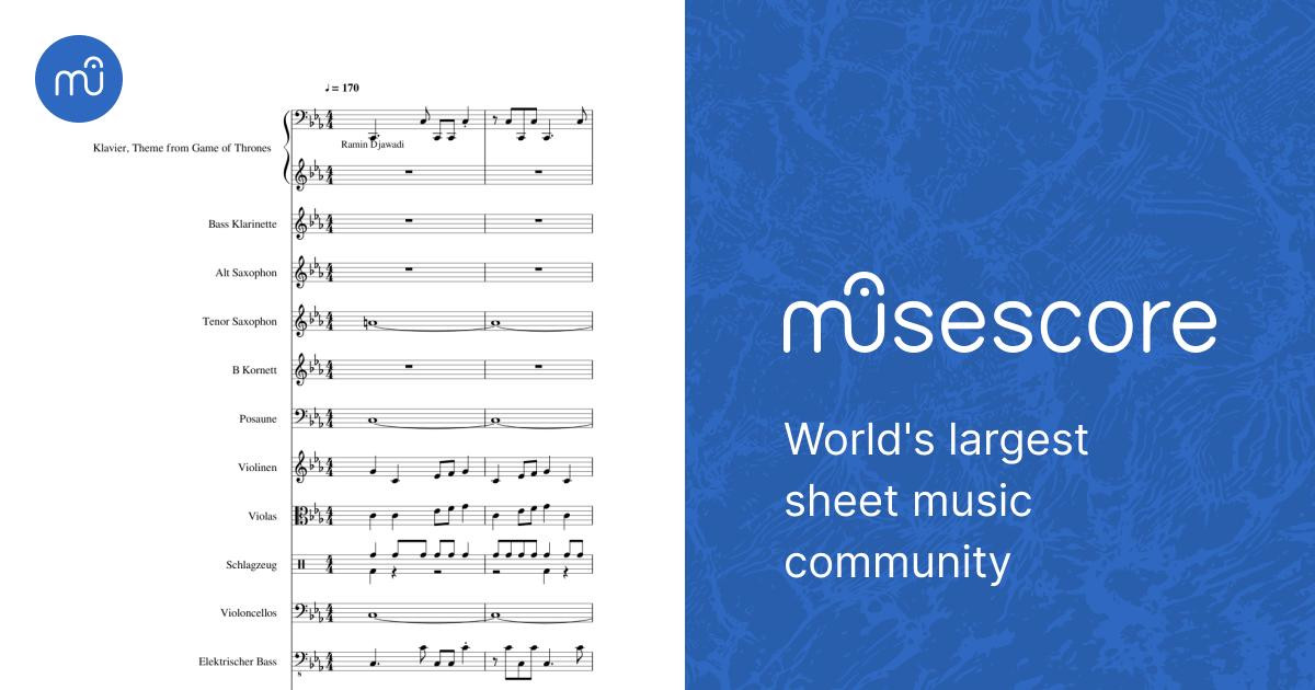 Theme from Game of Thrones Sheet music for Piano, Trombone, Cornet, Clarinet bass & more instruments (Mixed Ensemble)... 