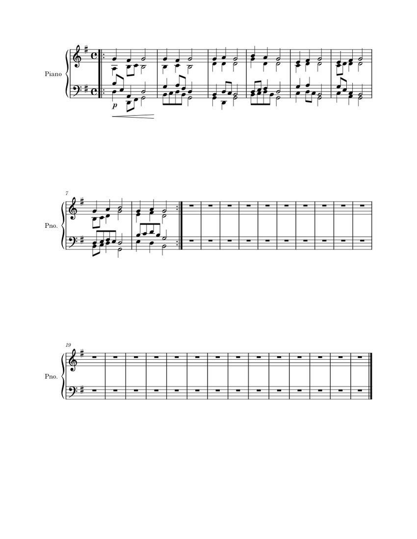 None – none cadences Sheet music for Piano (Solo) | Musescore.com
