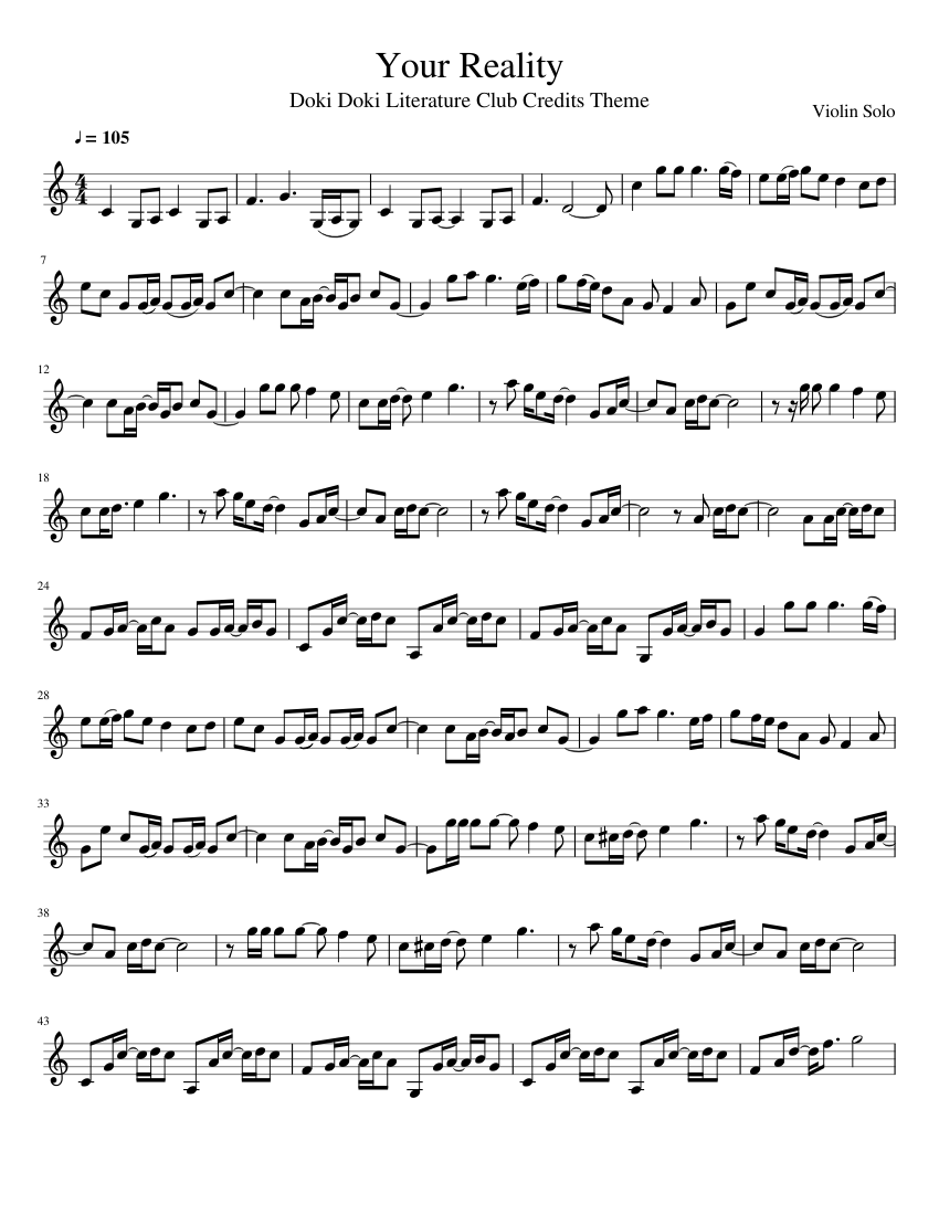 Your Reality Violin Sheet music for Violin (Solo)