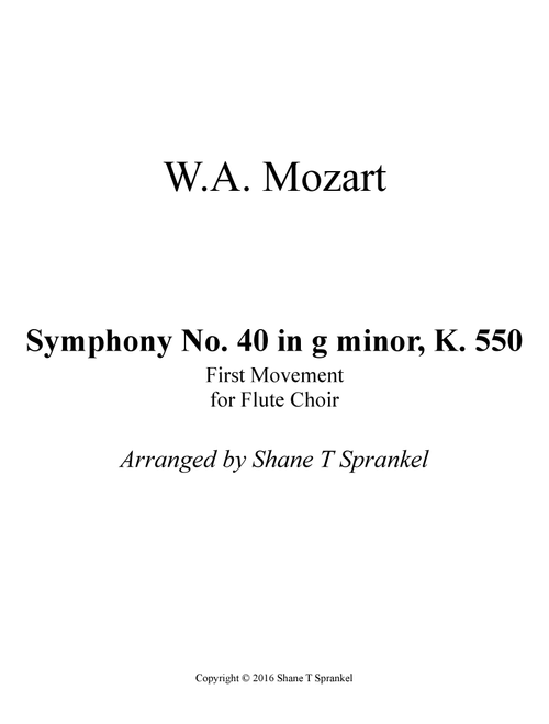 Symphony No. 40 in g minor, K. 550 (Arr. Shane T Sprankel) - W.A. Mozart (Woodwind Ensemble)