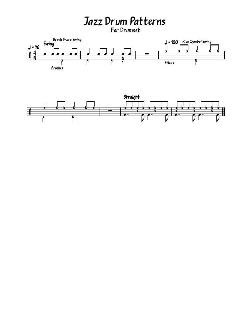 Jazz drum charts on sale