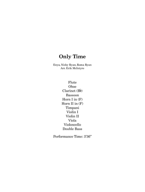 Only Time (Arr. Erik McIntyre) - Enya (Large Ensemble)