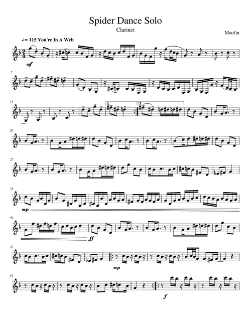 Spider Dance Clarinet Solo