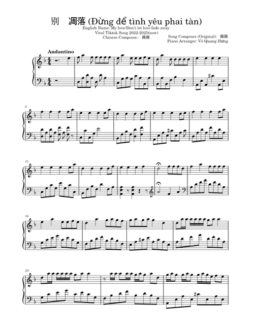 Don't let love fade away - Võ Quang Hưng