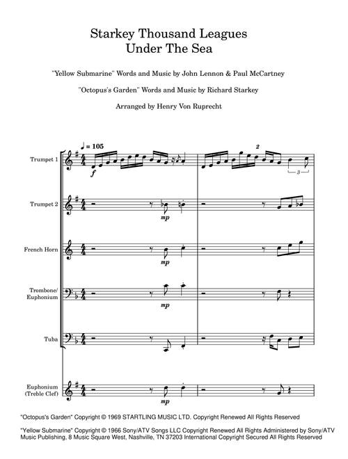 Yellow Submarine (Arr. Henry Von Ruprecht) - The Beatles (Brass Ensemble)