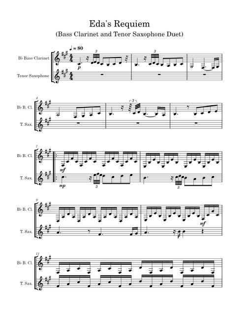 Eda's Requiem – Brad Breeck (Bb Bass Clarinet and Tenor Sax duet)