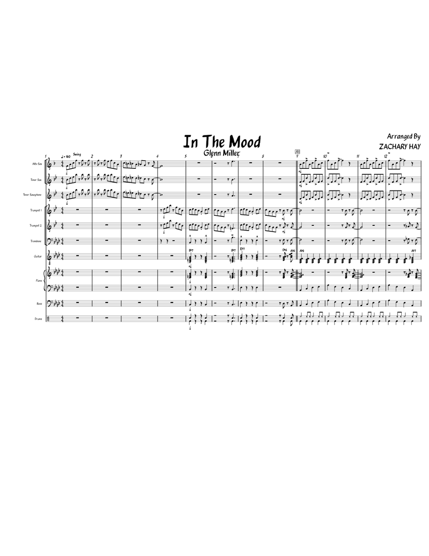 In the mood Glenn Miller In The Mood Sheet music for Piano, Trombone, Saxophone alto