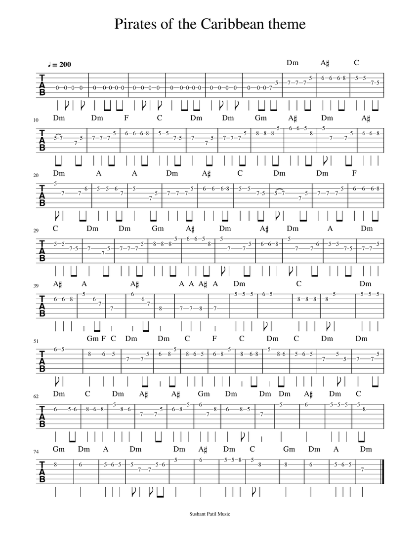 Pirates Of The Caribbean Tutorial Guitar
