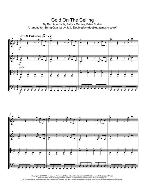Gold On The Ceiling (Arr. Julie Doubleday) - The Black Keys (String Quartet)