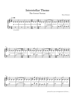 Play Official version of Interstellar Theme Sheet Music by Hans Zimmer ...