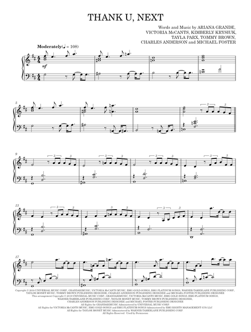 Thank u, next - Ariana Grande (Piano Solo)