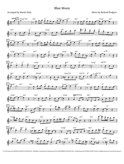 Blue Moon (Arr. Martin Stolz) - Richard Rodgers Lorenz Hart (Instrumental Solo)