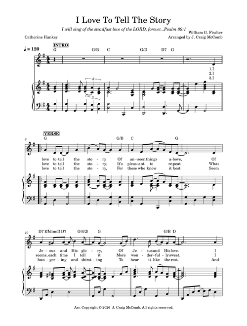 I Love To Tell The Story (Arr. J. Craig McComb) - William G Fischer (Piano-Vocal-Guitar (Piano Accompaniment))