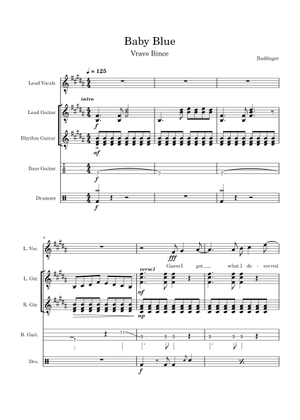 ★楽譜/伊藤銀次/Baby Blue/バンドスコア/ナイアガラトライアングル Baby blue – Badfinger Sheet Music and Tab for Guitar (Solo