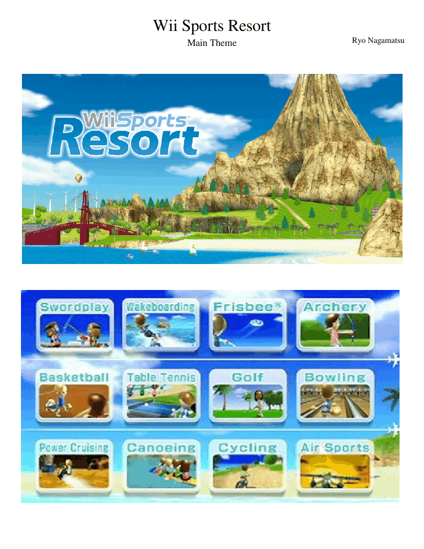 Wii Sports Resort Sheet music for Piano Flute Timpani Glockenspiel more instruments Mixed Ensemble Musescore