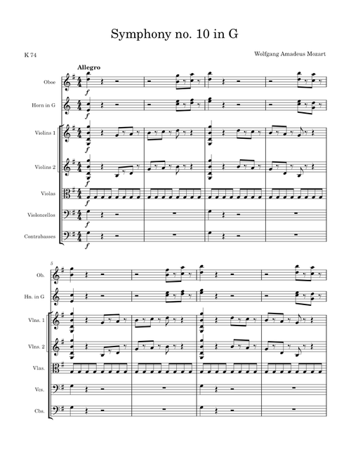 Symphony no. 10 in G K 74 - Wolfgang Amadeus Mozart