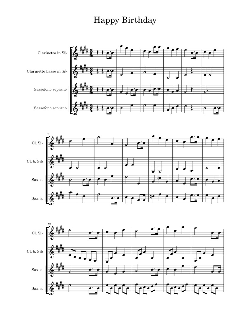 Happy Birthday to You Misc Traditional Sheet music for in b