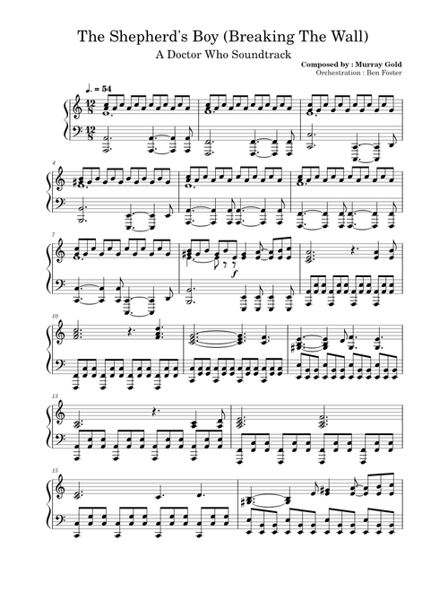 The Shepherd's Boy – Murray Gold (1 piano)