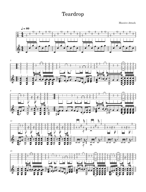 Teardrop – Massive Attack (Low G ukulele)