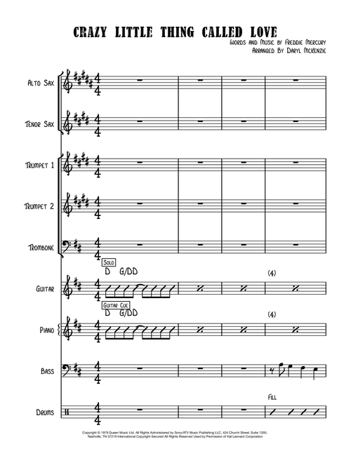 Crazy Little Thing Called Love (Arr. Daryl McKenzie) - Queen (Large Ensemble)