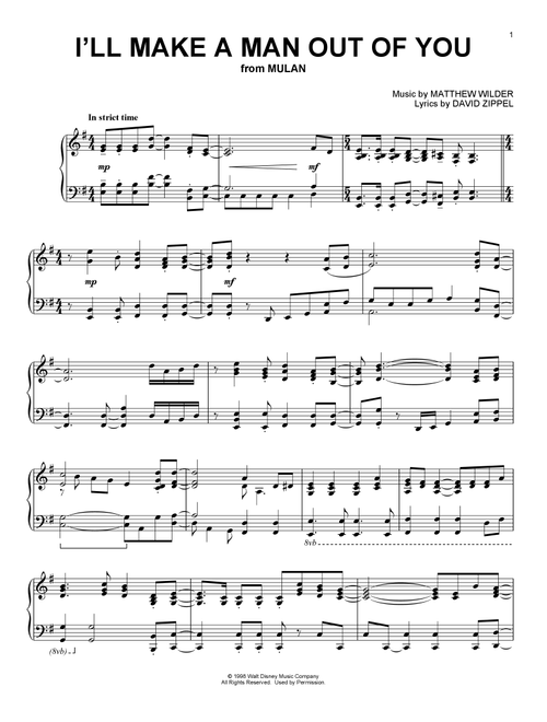 I'll Make A Man Out Of You (from Mulan) - David Zippel, Matthew Wilder (Piano Solo)