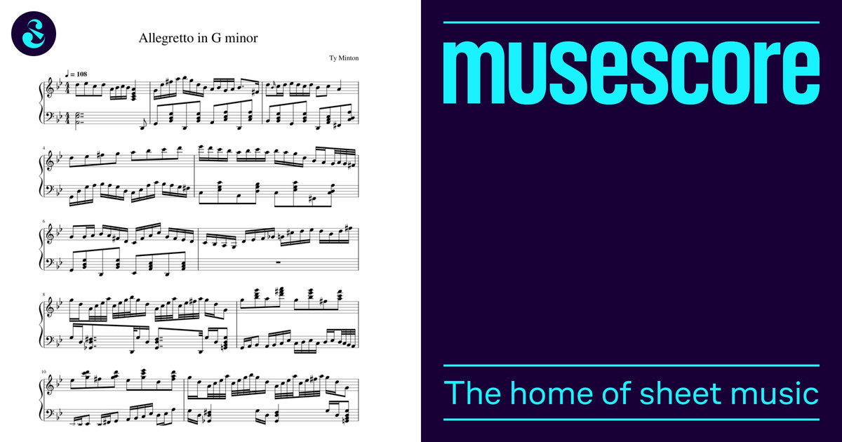 Allegretto in G minor Sheet music for Piano (Solo) | Musescore.com