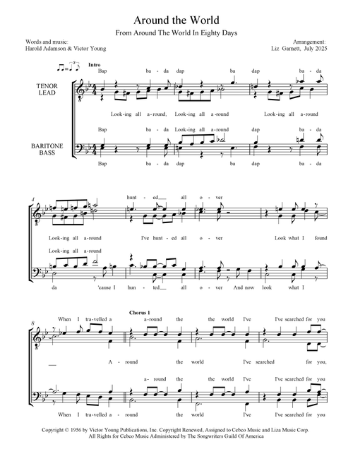 Around The World (Arr. Liz Garnett) - Harold Adamson, Victor Young (Barbershop Quartet)