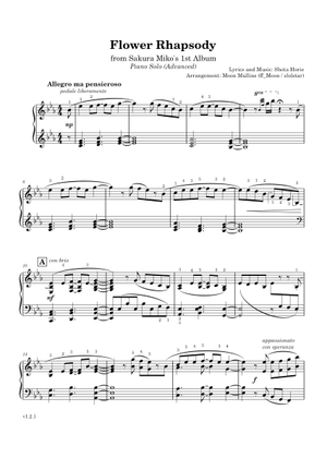 flower rhapsody – Sakura Miko Sheet Music for Piano (Solo