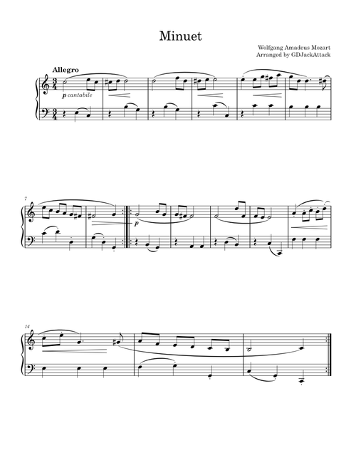 Minuet - Wolfgang Amadeus Mozart