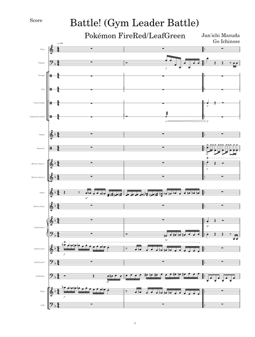 Battle! (Gym Leader Battle) (Pokémon FireRed/LeafGreen) - Transcribed Score